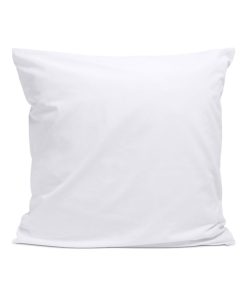 Bleu Câlin - Taie d'oreiller unie Percale de coton 80 fils/m² - Blanc