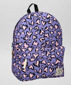 Sac à dos 'cœurs' en toile - Violet