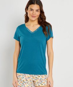 Pyjama short avec imprimé - Vert/blanc