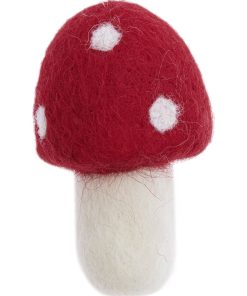 Champignon en feutrine 6 x 9 cm - Rouge