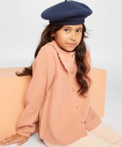 Chemisier en double gaze de coton - rose