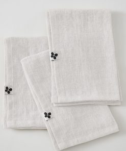 3 Serviettes de table en lin Soline - Blanc