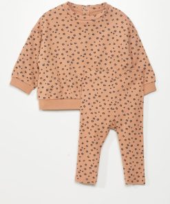 Ensemble sweat + pantalon - 2 pièces - Marron