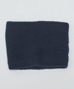 Snood en maille côtelée - Bleu foncé