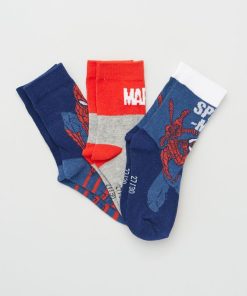 Lot de 3 paires de chaussettes 'Spiderman' - marine/rouge