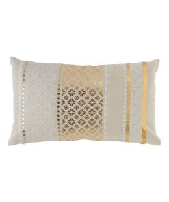 Coussin Gayas or ethnique - Blanc Doré