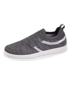 Baskets femme slip-on à bandes Gris - Gris
