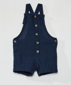 Salopette en gaze de coton - bleu marine