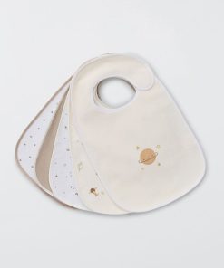 Lot de 5 bavoirs imprimés - Beige/marron
