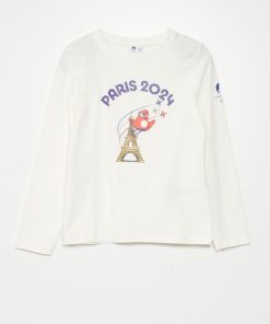 T-shirt 'JO 2024' manches longues - Beige