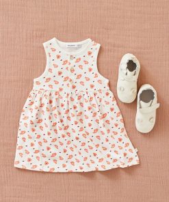 Robe à imprimé léopard, écru/rose - Rose