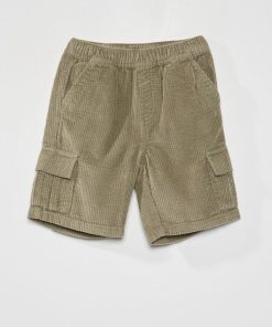 Bermuda en velours - Kaki