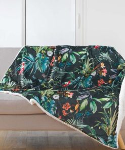 Plaid velours 125x150 cm sherpa Féerie - Vert
