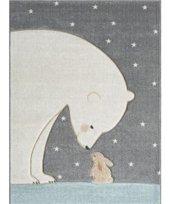 Tapis enfant 120x160 KIDCHIC 1 Gris OEKO TEX idéal pour la chambre - Gris