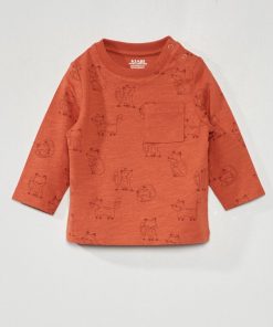 T-shirt en jersey à manches longues - Marron