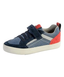 Basket Geox Enfant/Garçons J Kiliwi B.E - Waxed Lea+Suede - Bleu marine