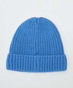 Bonnet en maille côtelée - Bleu