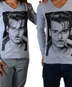 Tee Shirt Little Eleven paris JD LS Mixte (Garçon / Fille) Jonhy Depp - Gris