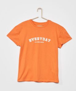 Tee-shirt en jersey avec imprimé - Orange 'everyday'