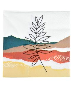 Lot de 20 serviettes en papier Fleurs abstraites - Beige