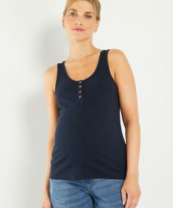 Débardeur grossesse en jersey - bleu marine