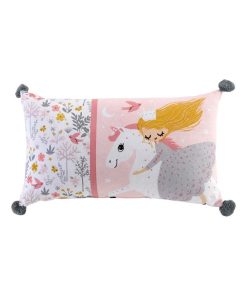 Coussin Collection Fée des bois et Licorne - Rose