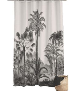 Rideau de douche Palmiers Cocoty - Gris