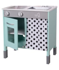Cuisine enfant en bois hauteur réglable jeux de rôle imitation garçon fille bleu blanche - N/A