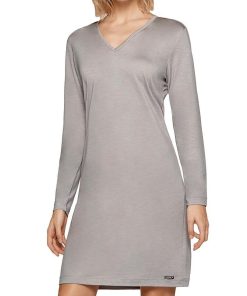 Chemise de nuit manches longues Travel Soft premium - Gris