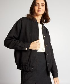 Veste en maille bouclette - noir
