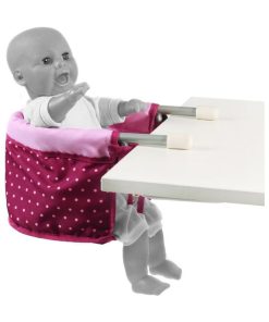 Siège de table pour poupée - Tissus à pois couleur mûre - N/A