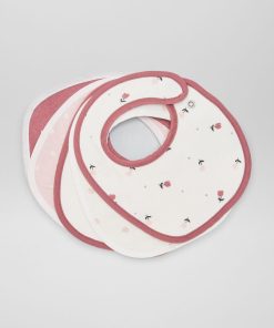 Lot de 5 bavoirs en éponge - Rose
