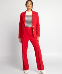 Pantalon taille haute - Rouge