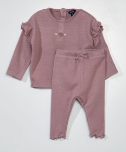 Sweat et legging en maille douce - 2 pièces - Rose