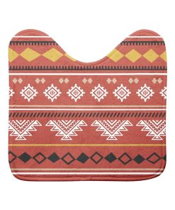 Tapis contour de WC Esteban ethnic - Blanc Orange