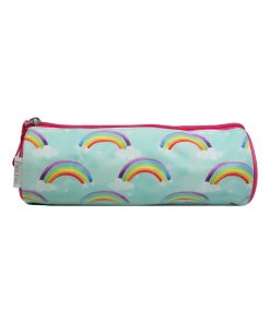 BAGTROTTER Trousse scolaire ronde Phileas Bleue Arc en Ciel - Bleu