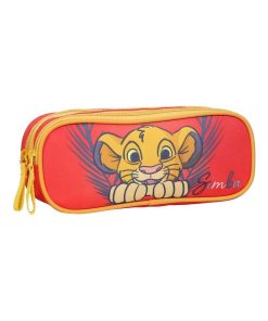 Trousse scolaire 2 compartiments Le Roi Lion DS Rouge Bagtrotter - Rouge