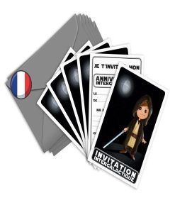 6 Invitations Et Enveloppes Anniversaire 'jedi' | Fabrication Française - N/A
