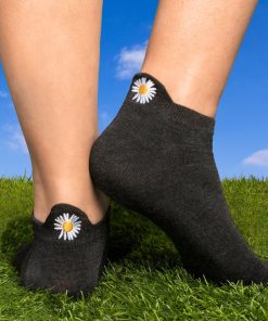 Socquettes En Coton Fleurs- Sockup- 35-42 - Noir