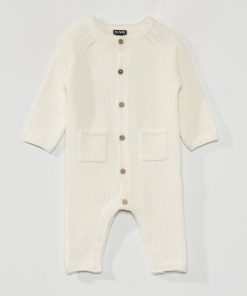 Combinaison en maille tricot - blanc