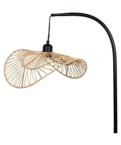 Lampadaire corde métal Ozana naturelle H150 - Noir