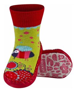 Chaussons chaussettes avec semelle en cuir - Vert