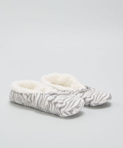 Chaussons en polaire 'léopard' - Gris