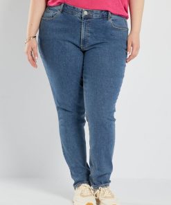 Jean slim à taille haute - L34 - Bleu