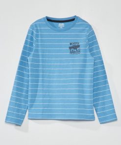 Tee-shirt en jersey à manches longues - Bleu ciel