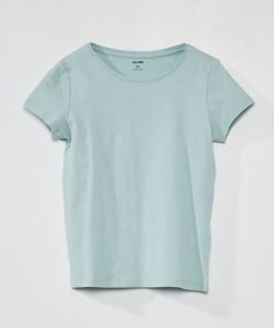 T-shirt en jersey uni - Bleu vert