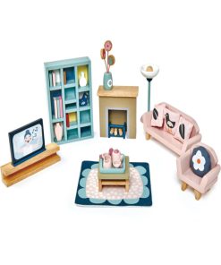 Mobilier Pour Poupée Salon En Bois - N/A