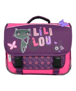 BAGTROTTER Cartable 38 cm Lili Lou Chat Prune - Violet
