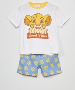 Ensemble de pyjama 'Le Roi Lion' - blanc/bleu