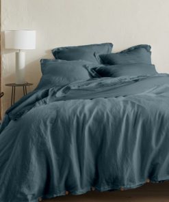 ORGANIC DRAP PLAT 50% CHANVRE 50% COTON - Bleu